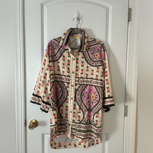 Agua Bendita Dresses & Skirts - Agua Bendita - Chrissy Aguja Oversize Cover-Up Shirt - Size S - New With Tags